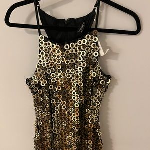 Topshop mirror beaded dress with slit